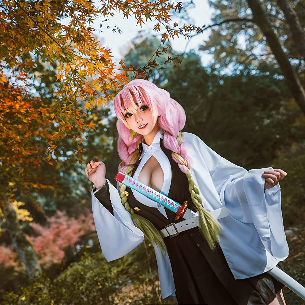 Amazon.com: CR ROLECOS Mitsuri Kanroji Cosplay Costume for Demon Slayer Mitsuri Cosplay Kimono Outfit Robe Uniform Suit Halloween XXL : Clothing, Shoes & Jewelry